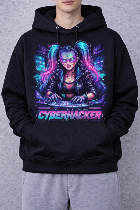 Cyberpunk Anime Girl – Neon City Style Hoodie