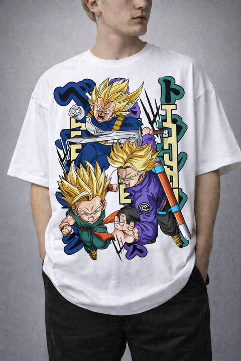 Dragon Ball Z – Goku Vegeta Gohan Team Art Oversize Tişört
