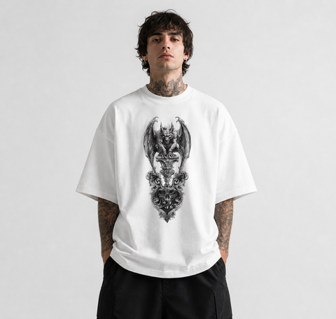 Gargoyle  Baskılı Oversize  Tişört