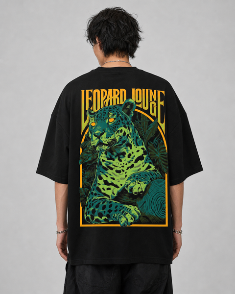 Leopard Lounge Baskılı Oversize Tişört